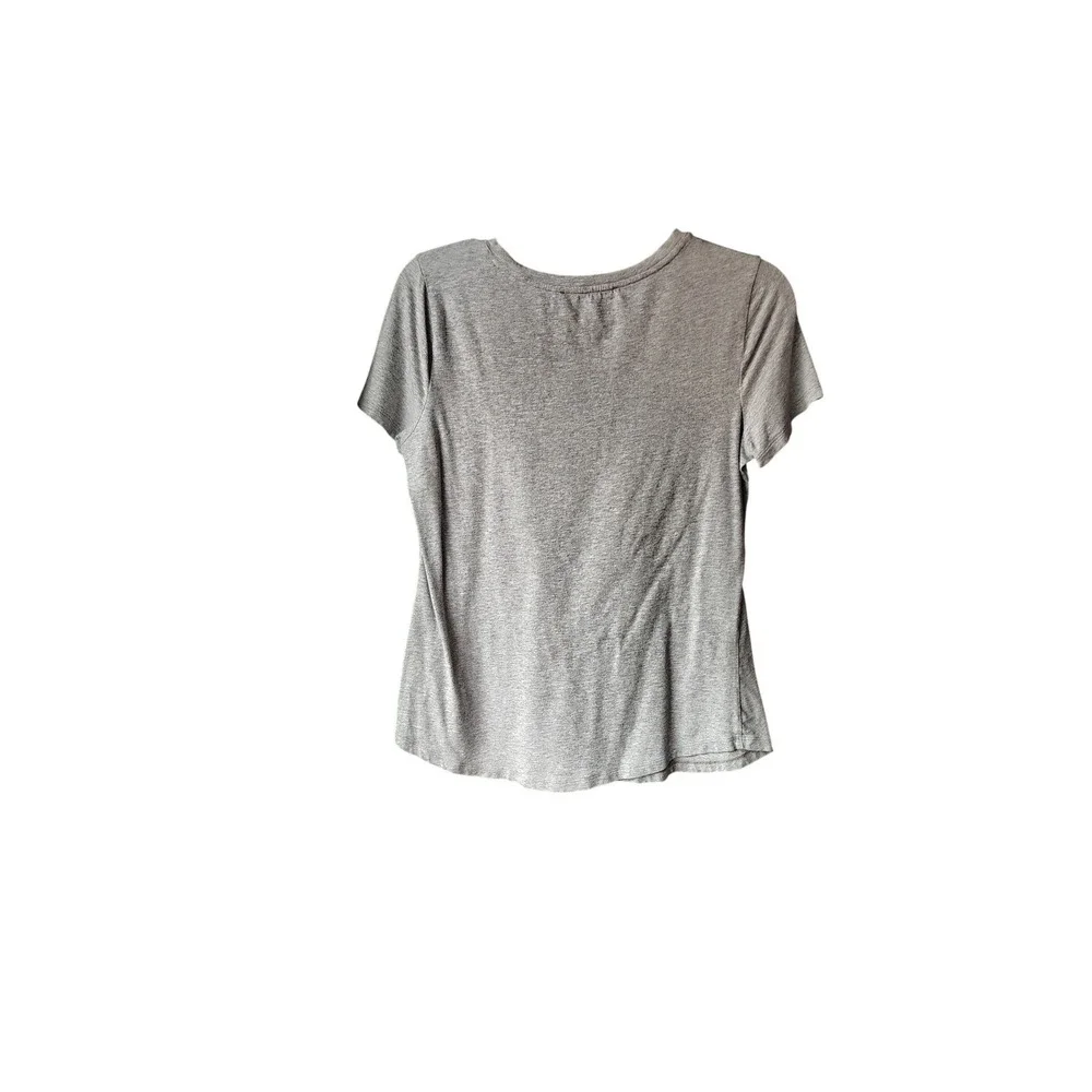 Michael Kors Womens Gray Rhinestone MK Logo‎ Crew Neck Short Sleeve T-Shirt M